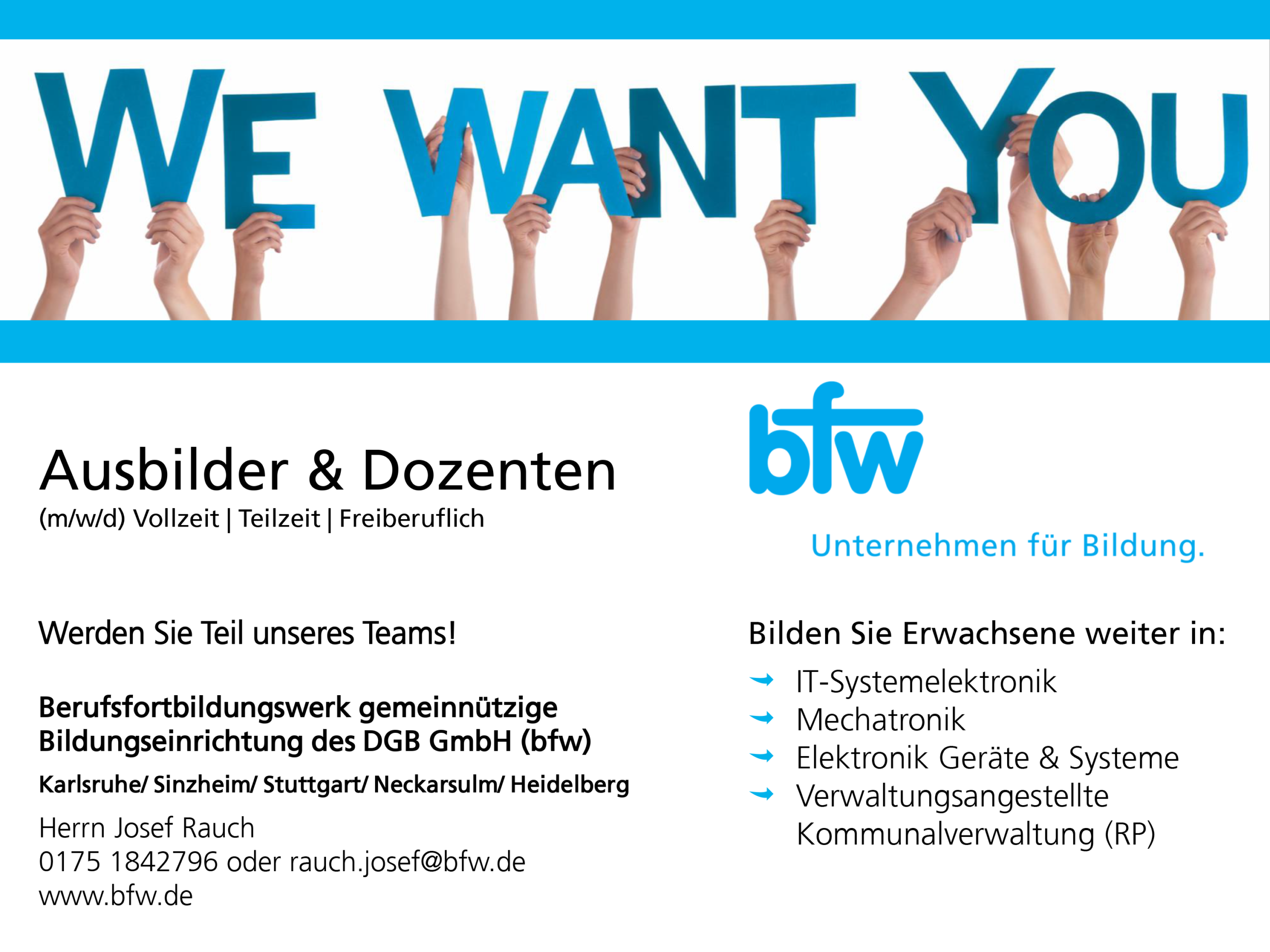 bfw-Unternehmen für Bildung/ Ausbilder/in-Dozent/in Karlsruhe