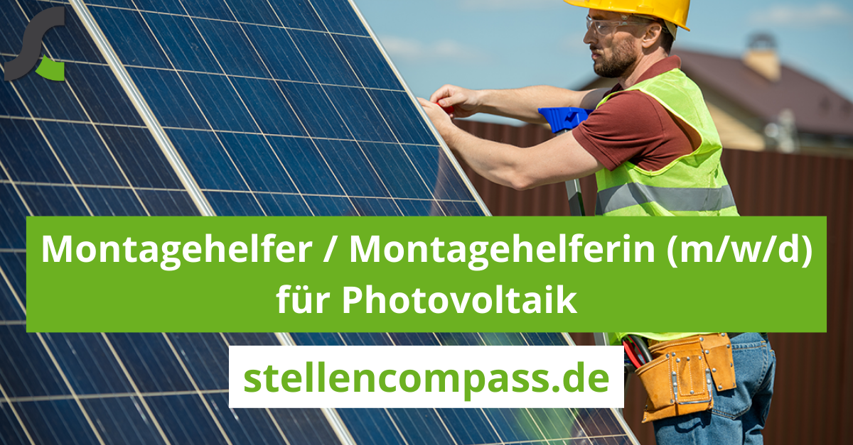  Pressmaster EWE Servicepartner GmbH Oldenburg Montagehelfer / Montagehelferin (m/w/d) für Photovoltaik Oldenburg stellencompass.de