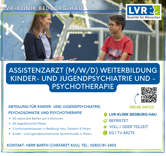 Assistenzarzt / Assistenzärztin (m/w/d) zur Weiterbildung für Kinder- und Jugendpsychiatrie Bedburg-Hau stellencompass.de