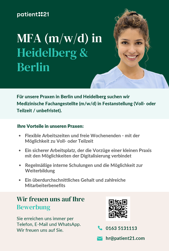 MVZ Klinik Sankt Elizabeth GmbH MFA Berlin und Heidelberg Stellenanzeige stellencompass.de