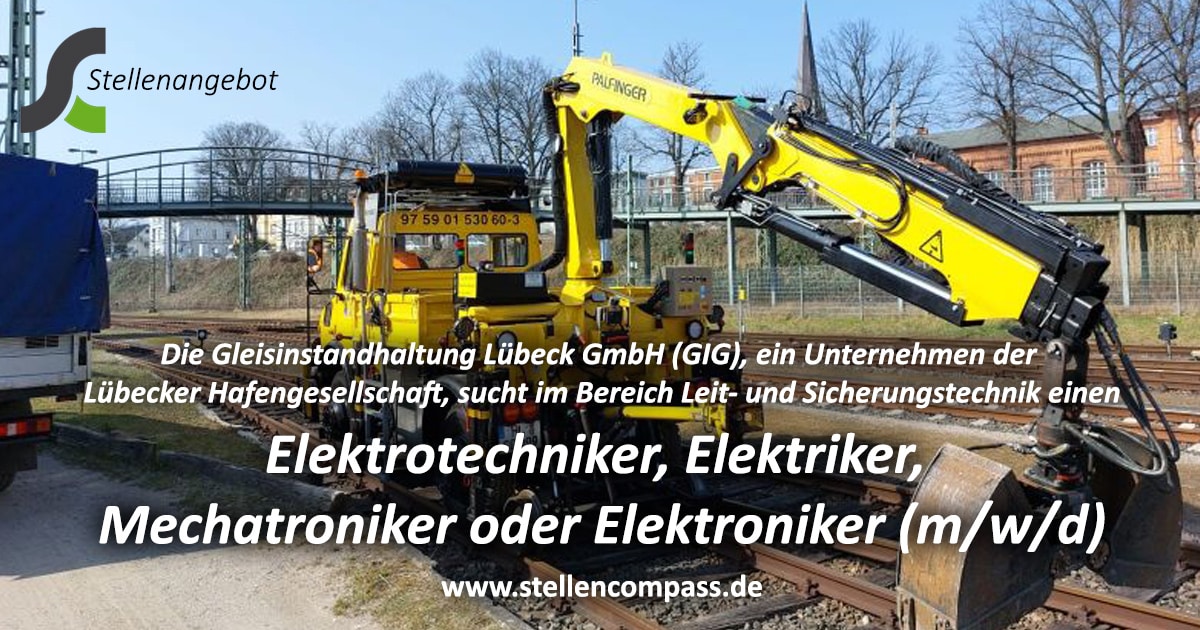 Die Lübecker Hafengesellschaft sucht einen Elektrotechniker, Elektriker, Mechatroniker oder Elektroniker (m/w/d) ab sofort unbefristet und in Vollzeit | Stellenangebote & Jobs auf stellencompass.de Die Lübecker Hafengesellschaft sucht einen Elektrotechniker, Elektriker, Mechatroniker oder Elektroniker (m/w/d) ab sofort unbefristet und in Vollzeit | Stellenangebote & Jobs auf stellencompass.de