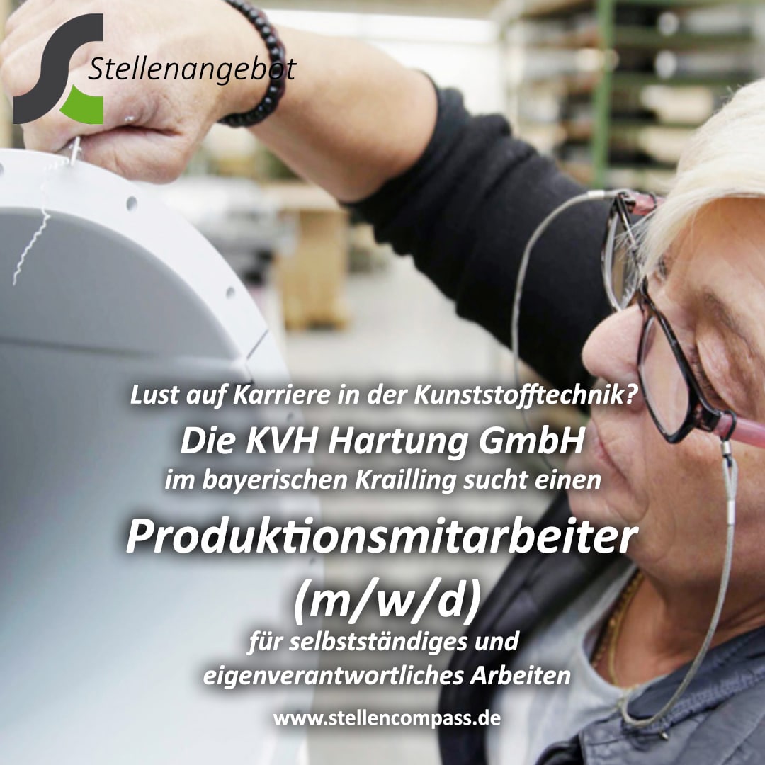 Die KVH Hartung GmbH im bayerischen Krailling sucht einen Produktionsmitarbeiter (m/w/d) in Vollzeit. | Stellenangebote & Jobs auf stellencompass.de Die KVH Hartung GmbH im bayerischen Krailling sucht einen Produktionsmitarbeiter (m/w/d) in Vollzeit. | Stellenangebote & Jobs auf stellencompass.de