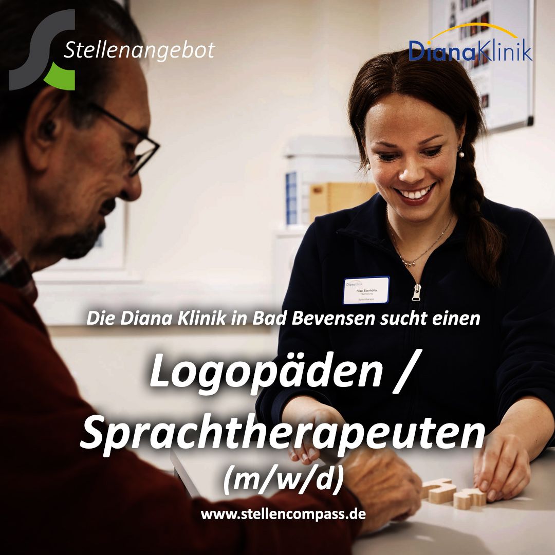 Die Diana Klinik in Bad Bevensen sucht: Logopäde oder akademischer Sprachtherapeut (m/w/d), unbefristet in Vollzeit oder Teilzeit | Stellenangebote & Jobs auf stellencompass.de Die Diana Klinik in Bad Bevensen sucht: Logopäde oder akademischer Sprachtherapeut (m/w/d), unbefristet in Vollzeit oder Teilzeit | Stellenangebote & Jobs auf stellencompass.de