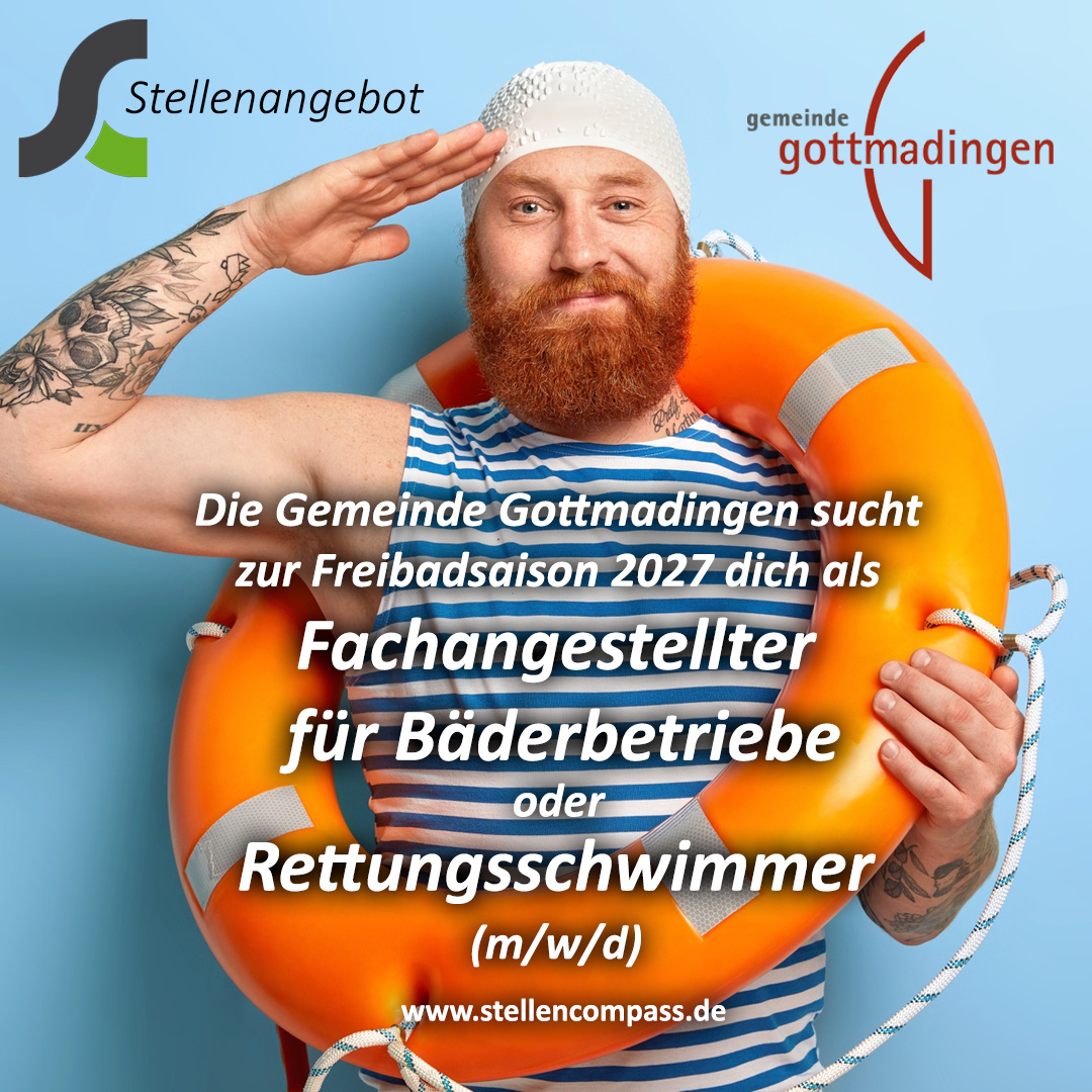 Fachangestellter für Bäderbetriebe oder Rettungsschwimmer (m/w/d) für das Höhenfreibad der Gemeinde Gottmadingen ab der Saison 2027 gesucht, unbefristet und in Vollzeit | Stellenangebote & Jobs auf stellencompass.de Fachangestellter für Bäderbetriebe oder Rettungsschwimmer (m/w/d) für das Höhenfreibad der Gemeinde Gottmadingen ab der Saison 2027 gesucht, unbefristet und in Vollzeit | Stellenangebote & Jobs auf stellencompass.de