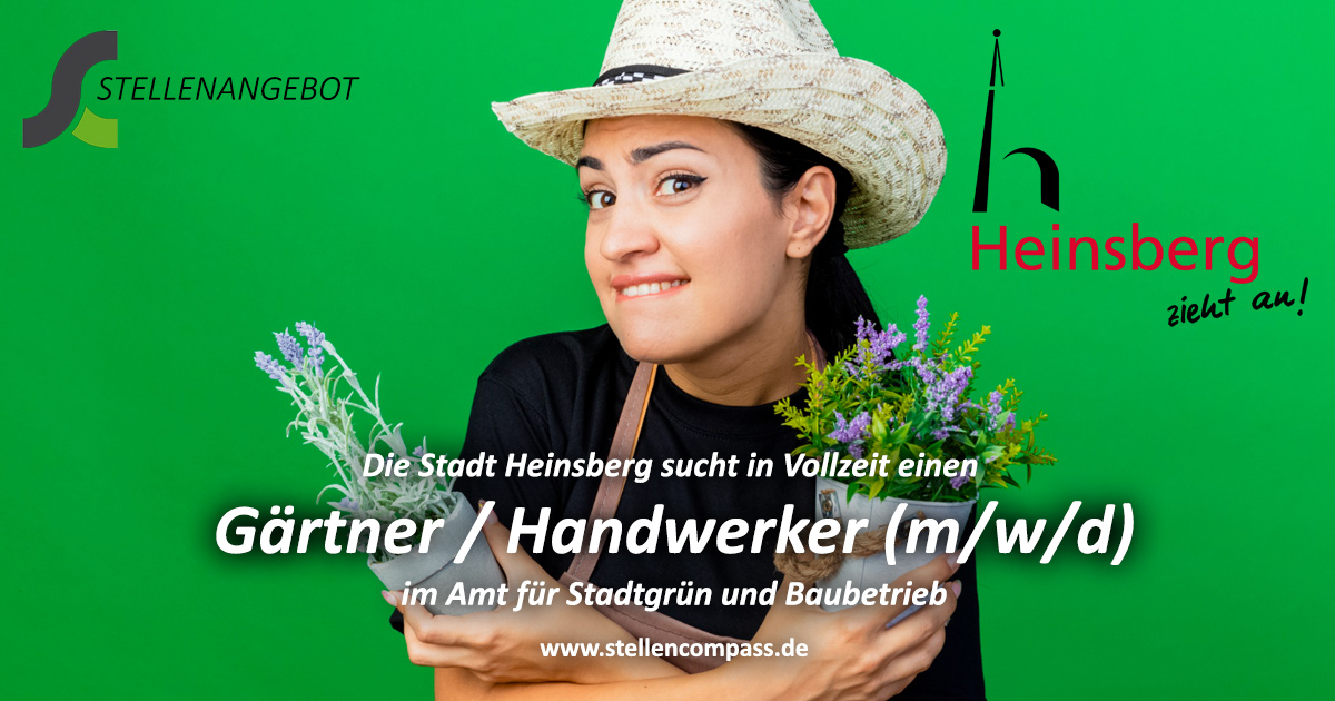 Pflege und Unterhaltung der öffentlichen Grünanlagen – Gärtner Jobs in Heinsberg.