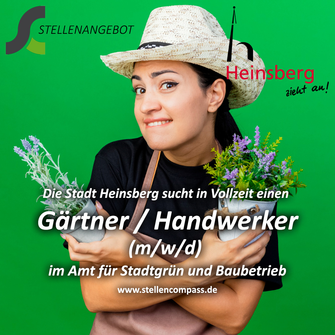 Pflege und Unterhaltung der öffentlichen Grünanlagen – Gärtner Jobs in Heinsberg.