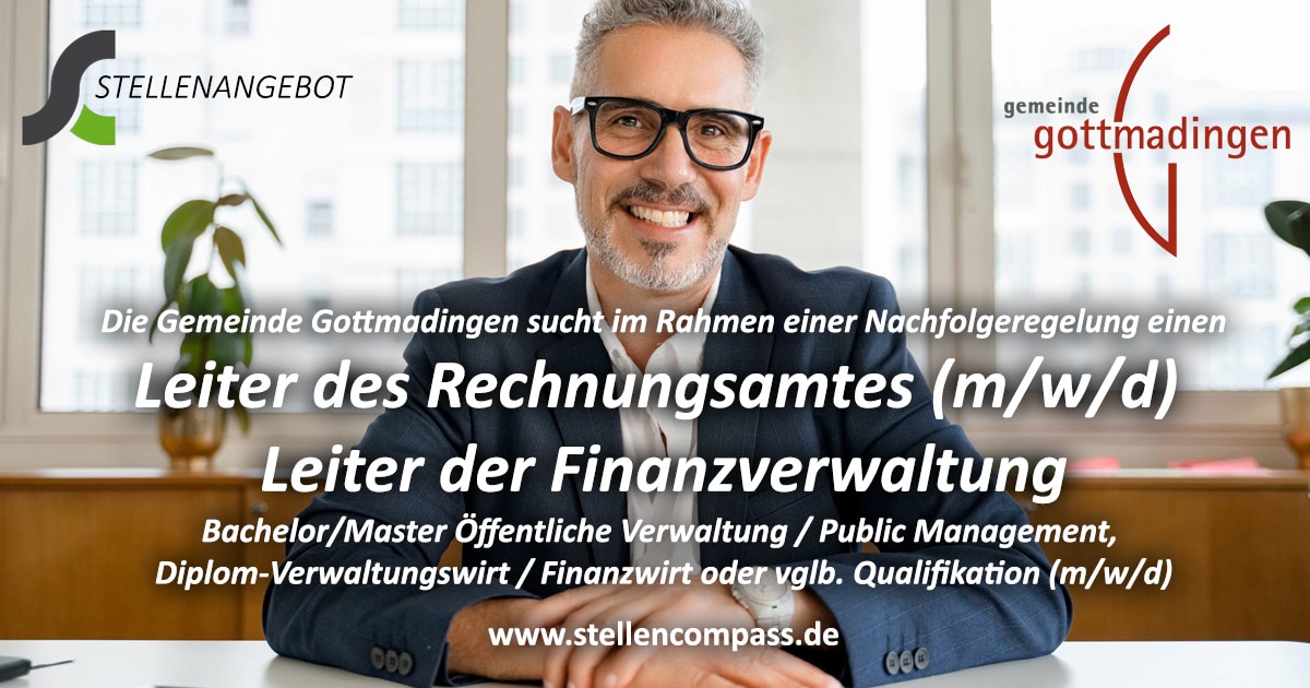 Die Gemeinde Gottmadingen sucht einen Leiter des Rechnungsamtes / Kämmerer (m/w/d), unbefristet und in Vollzeit | Stellenangebote & Jobs auf stellencompass.de Die Gemeinde Gottmadingen sucht einen Leiter des Rechnungsamtes / Kämmerer (m/w/d), unbefristet und in Vollzeit | Stellenangebote & Jobs auf stellencompass.de
